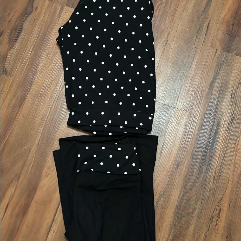 EDIKTED Black Polka Dot Sweatshirt and Pants Set